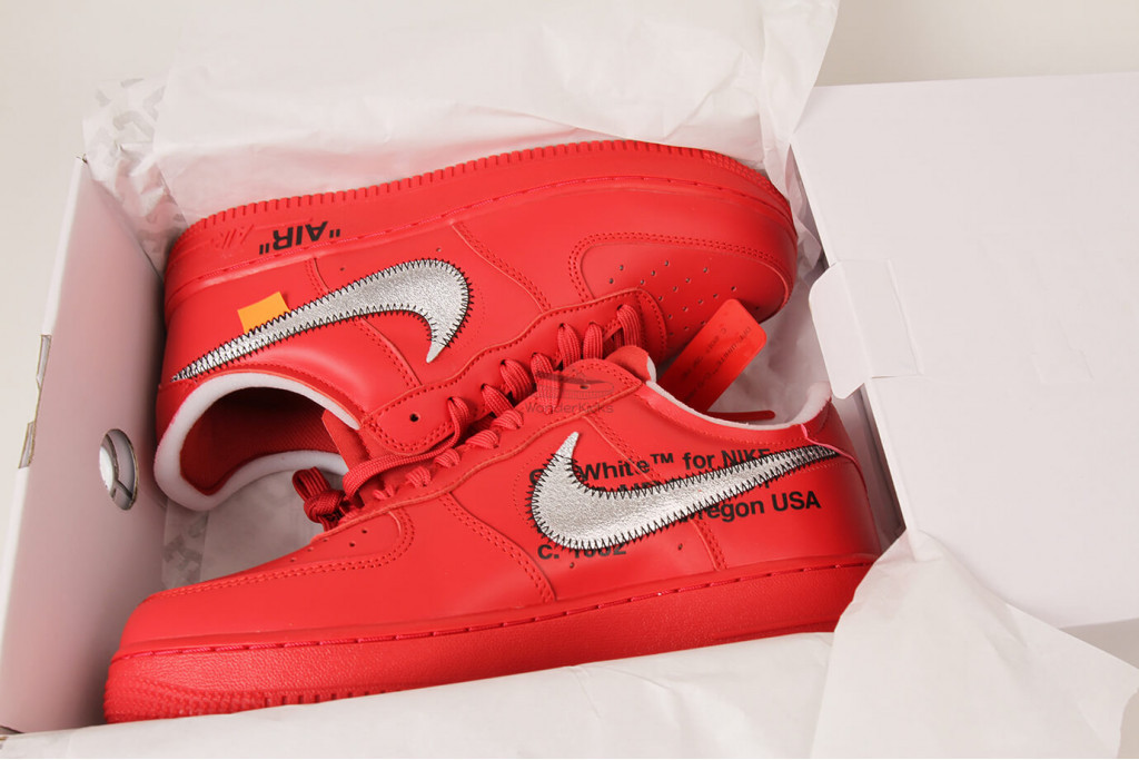 air force 1 low off white red