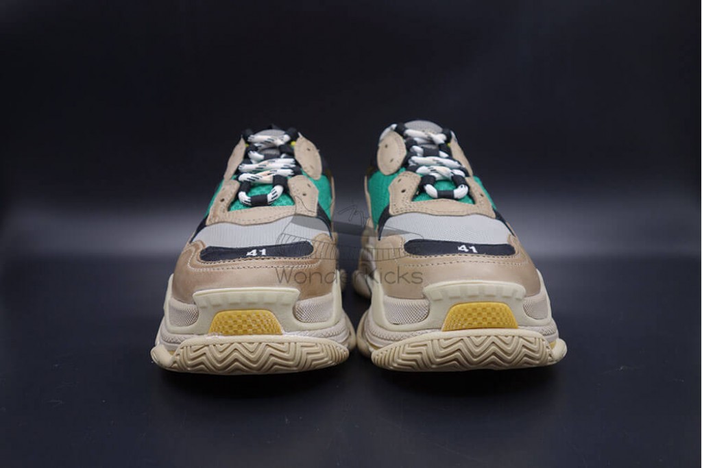 bc triple s trainer beige green yellow