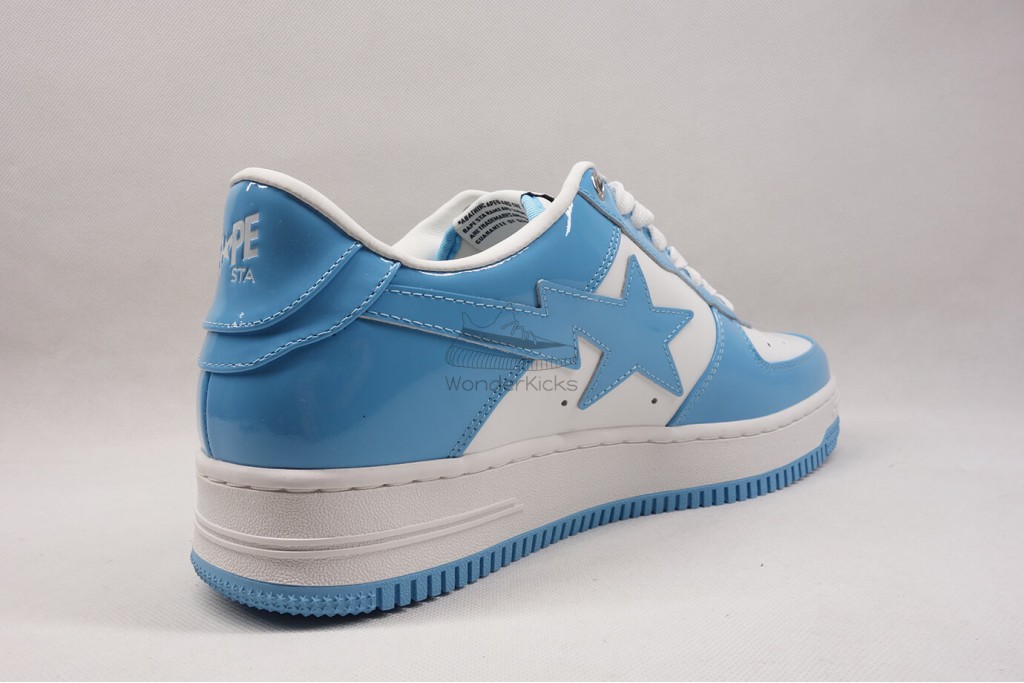 a bathing ape bape sta patent leather blue white