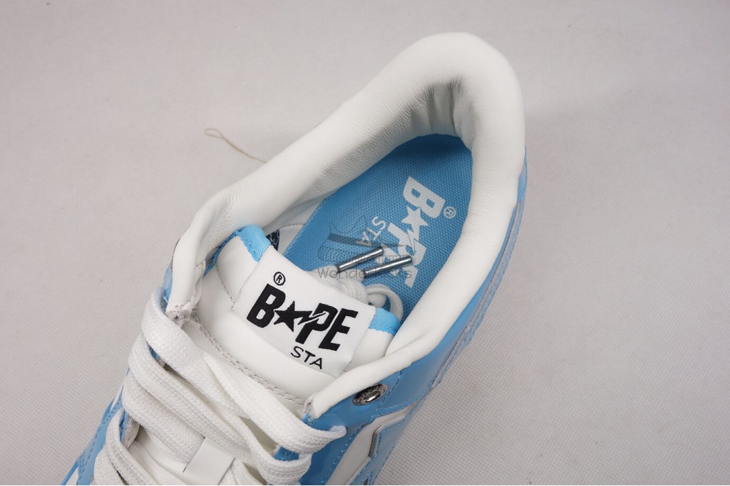 a bathing ape bape sta patent leather blue white