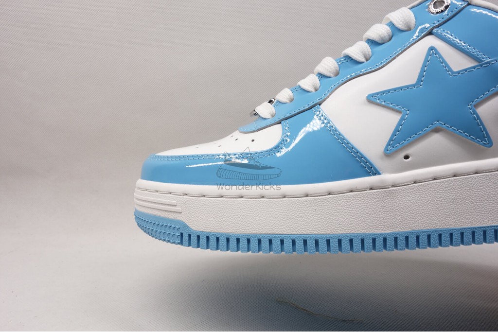 a bathing ape bape sta patent leather blue white