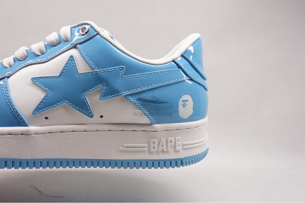 a bathing ape bape sta patent leather blue white