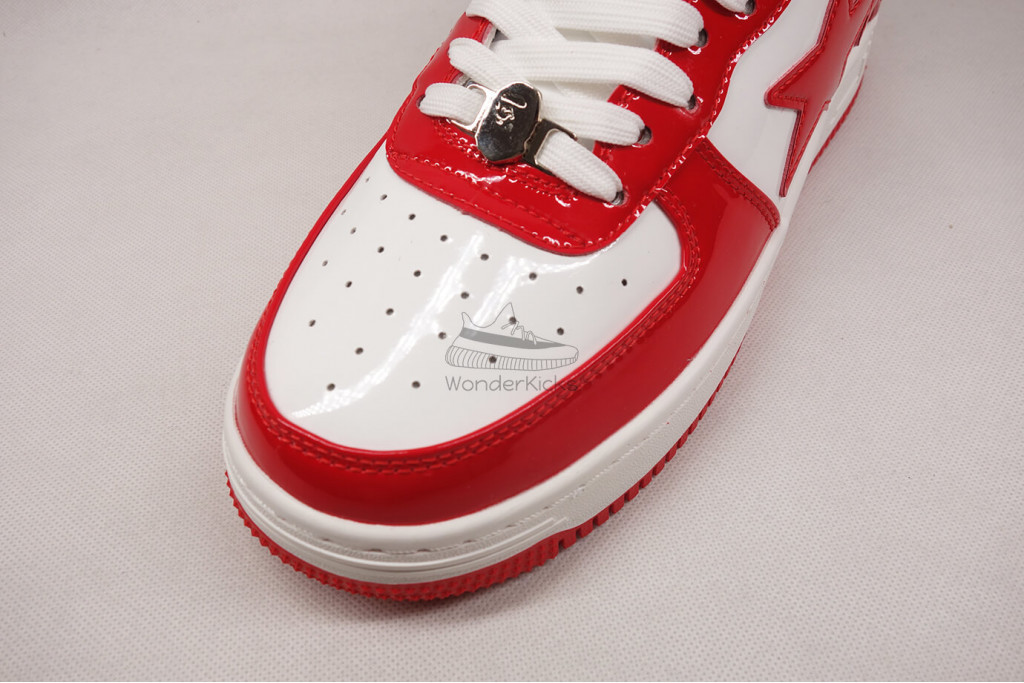 a bathing ape bape sta patent leather white red (2023)