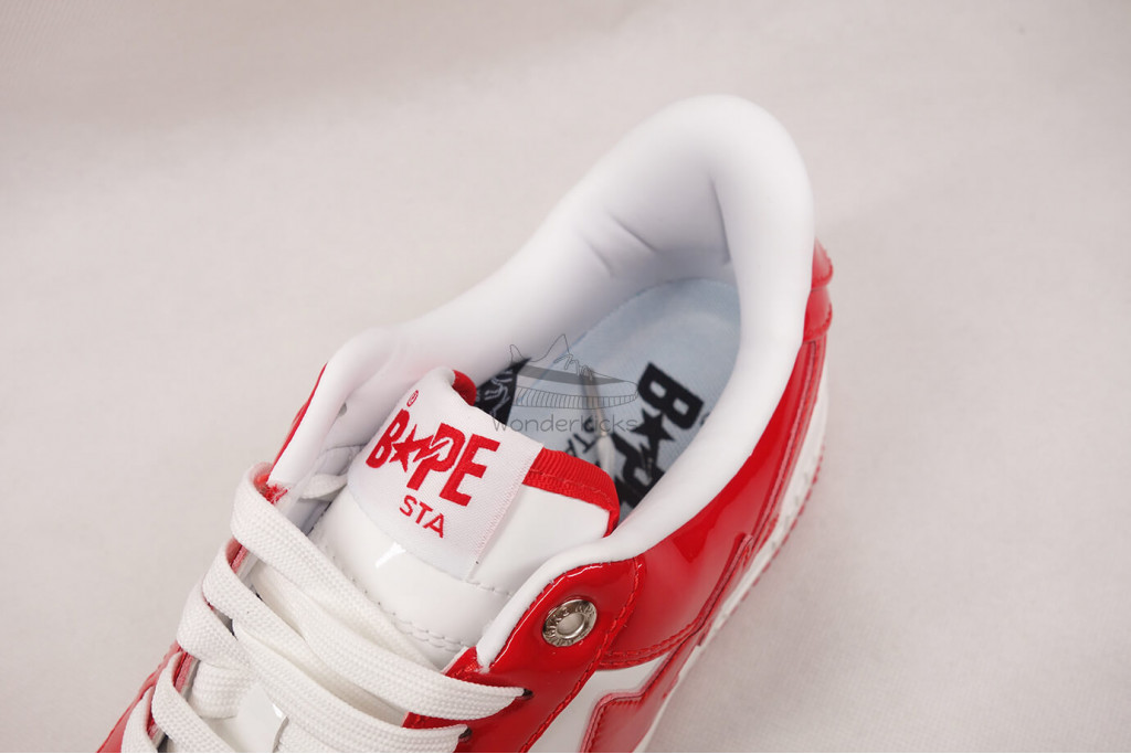 a bathing ape bape sta patent leather white red (2023)