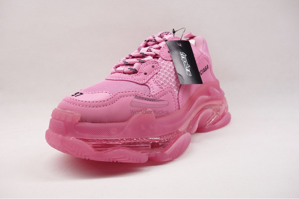 bc triple s clear sole trainer pink