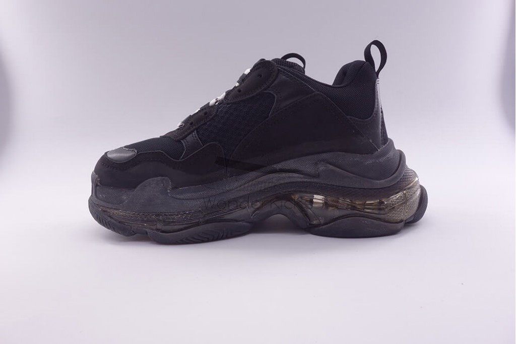 bc triple s clear sole trainer black