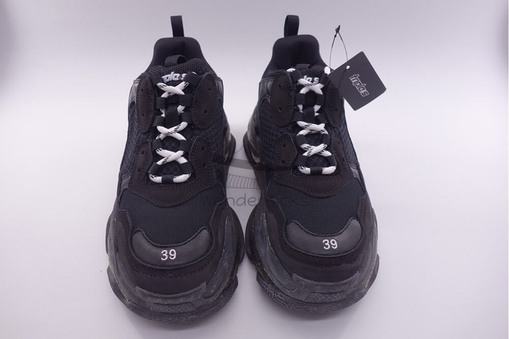 bc triple s clear sole trainer black