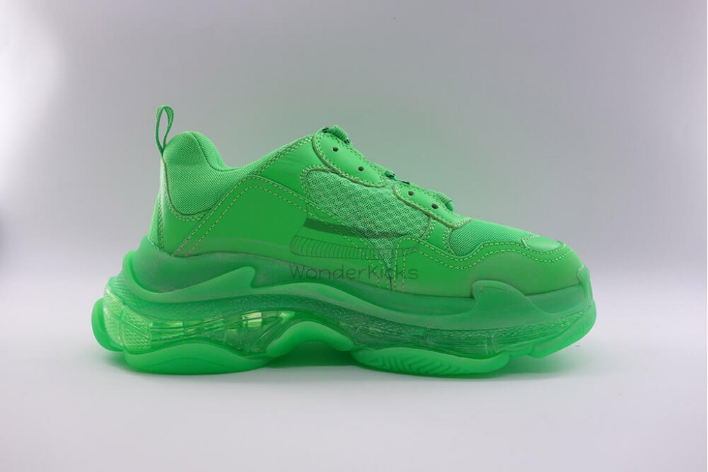 bc triple s clear sole trainer neon green