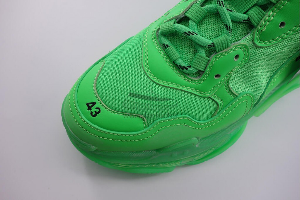 bc triple s clear sole trainer neon green