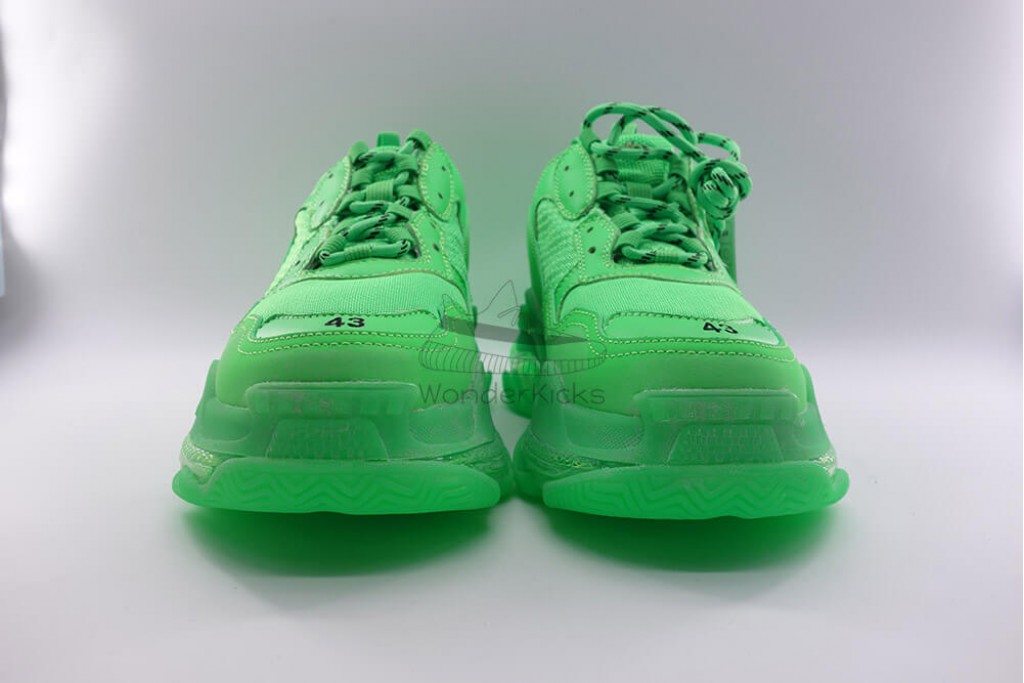 bc triple s clear sole trainer neon green