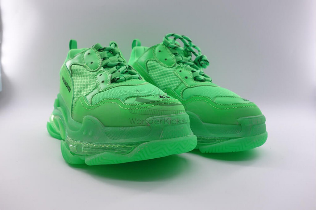 bc triple s clear sole trainer neon green