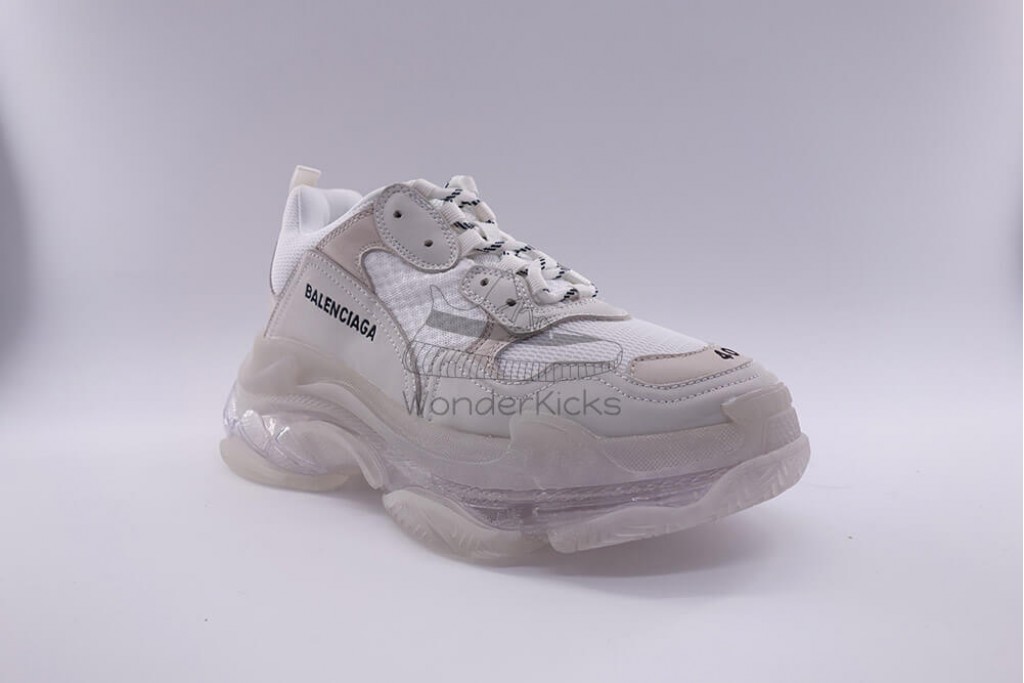 bc triple s clear sole trainer white