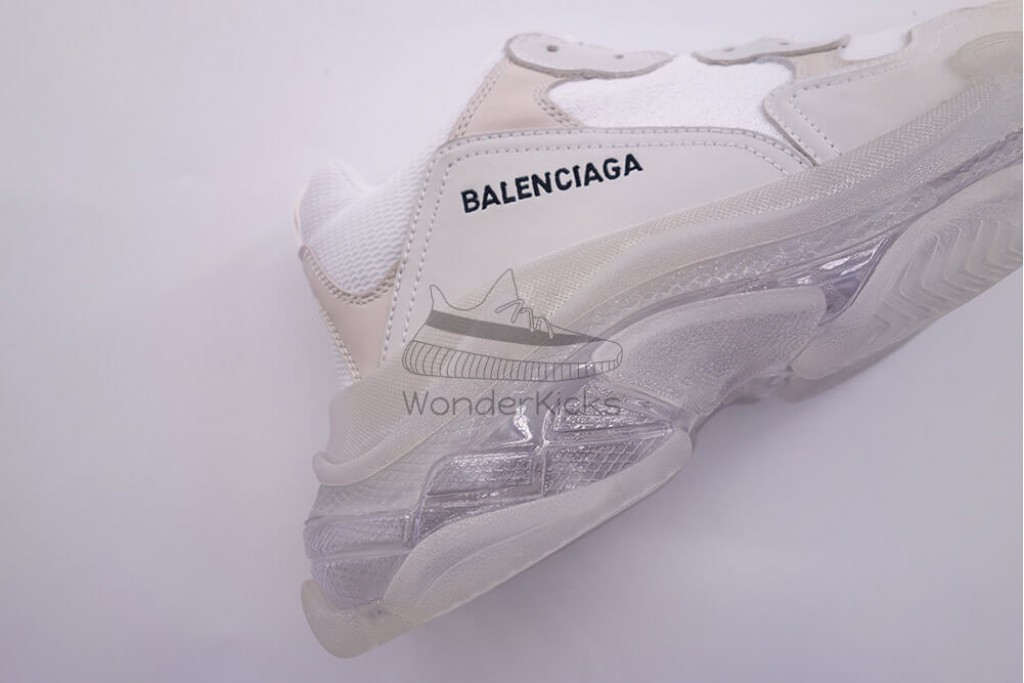 bc triple s clear sole trainer white