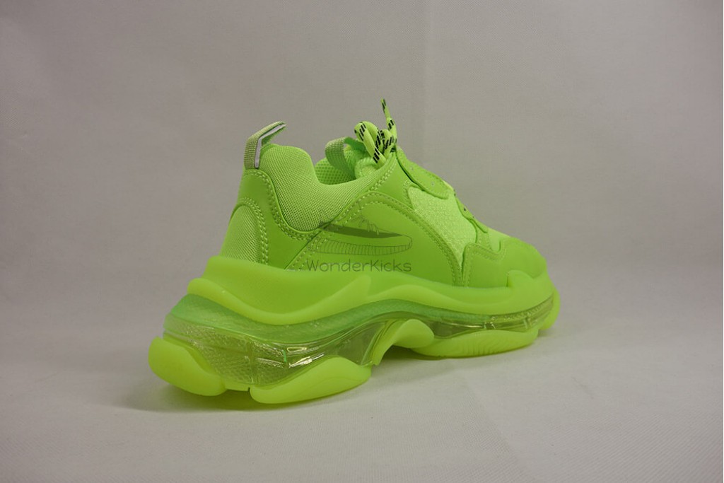 bc triple s clear sole trainer fluo yellow