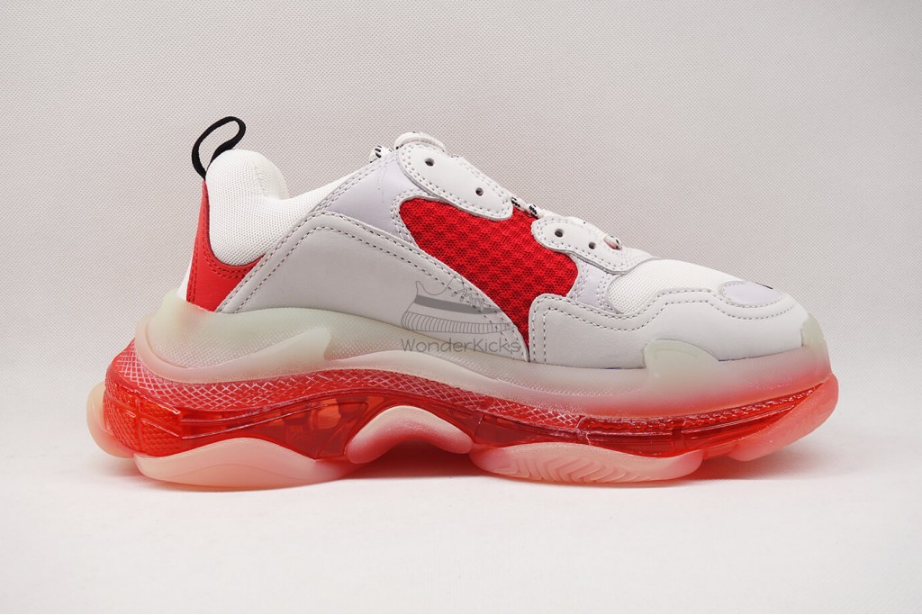 bc triple s clear sole trainer white red