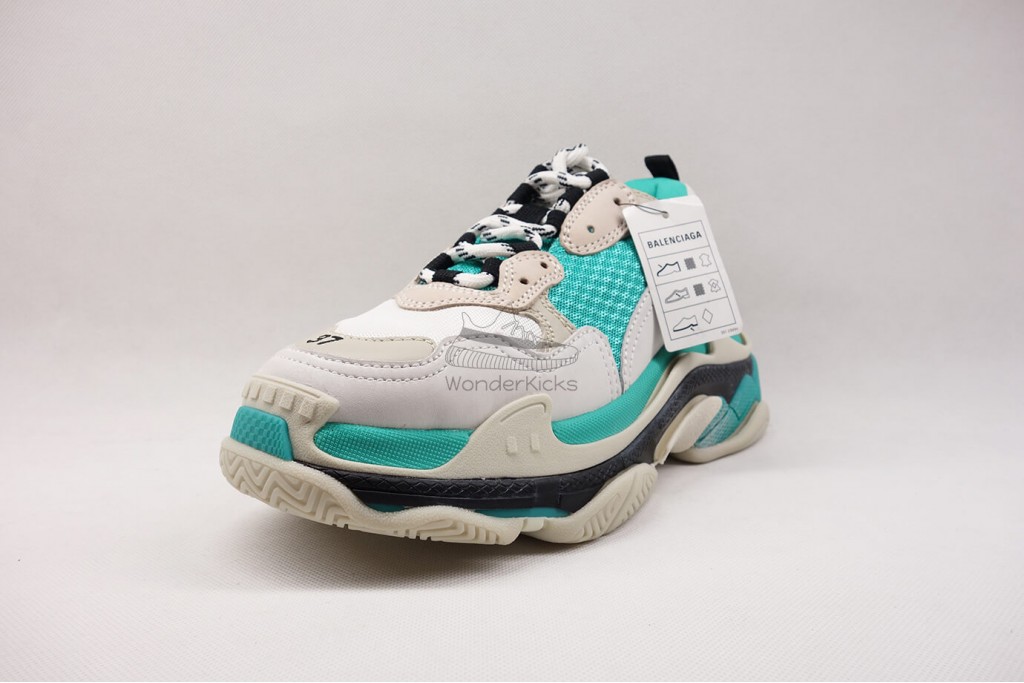 bc triple s trainer white grey turquoise