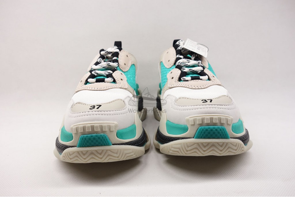 bc triple s trainer white grey turquoise