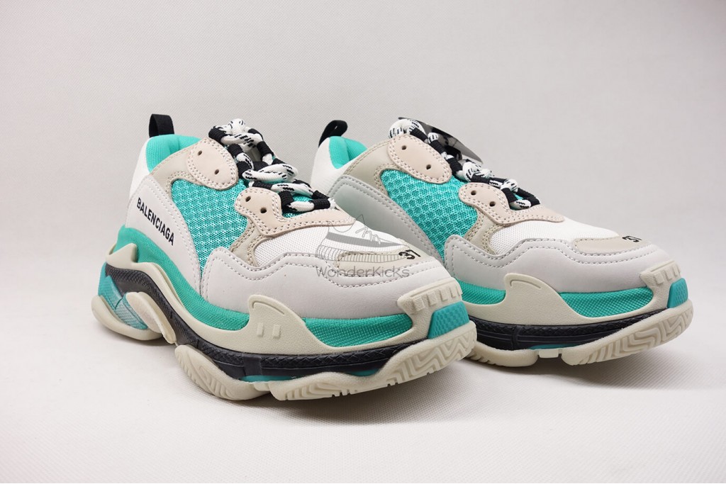 bc triple s trainer white grey turquoise