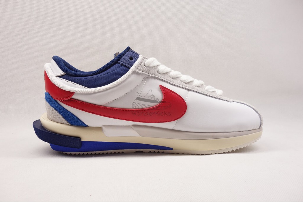 cortez 4.0 sacai white university red blue