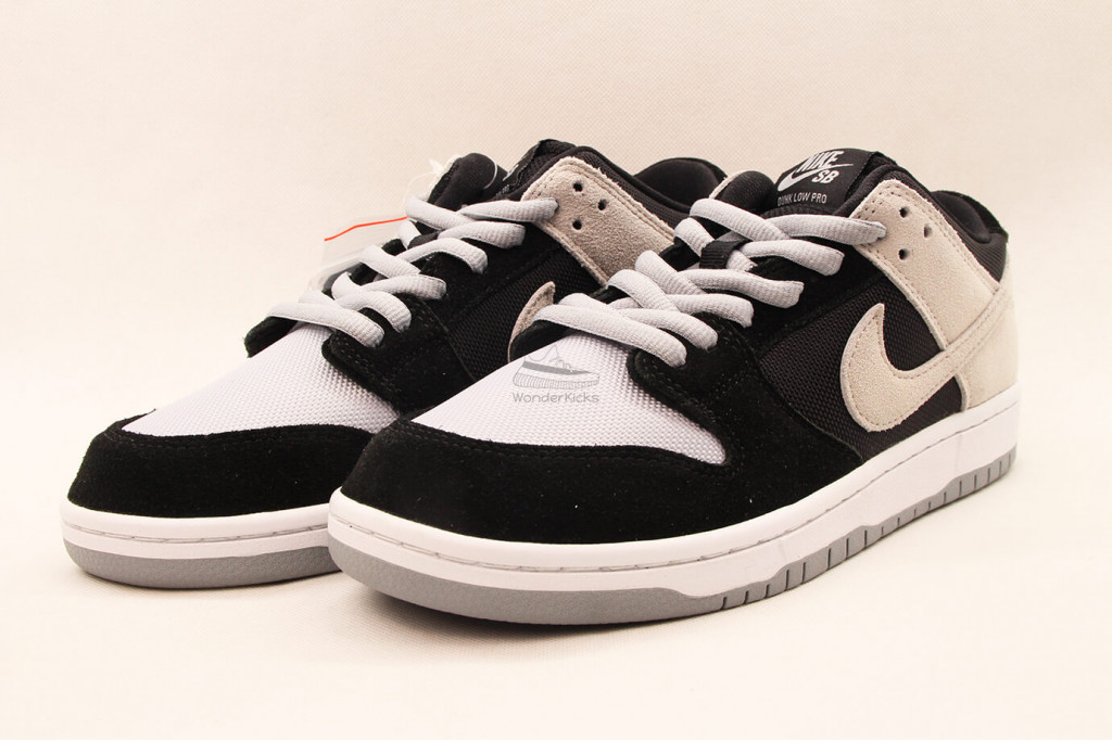 sb dunk low black wolf grey white