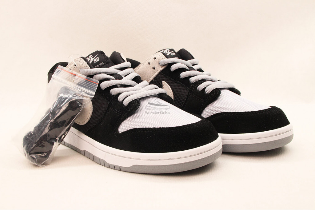 sb dunk low black wolf grey white