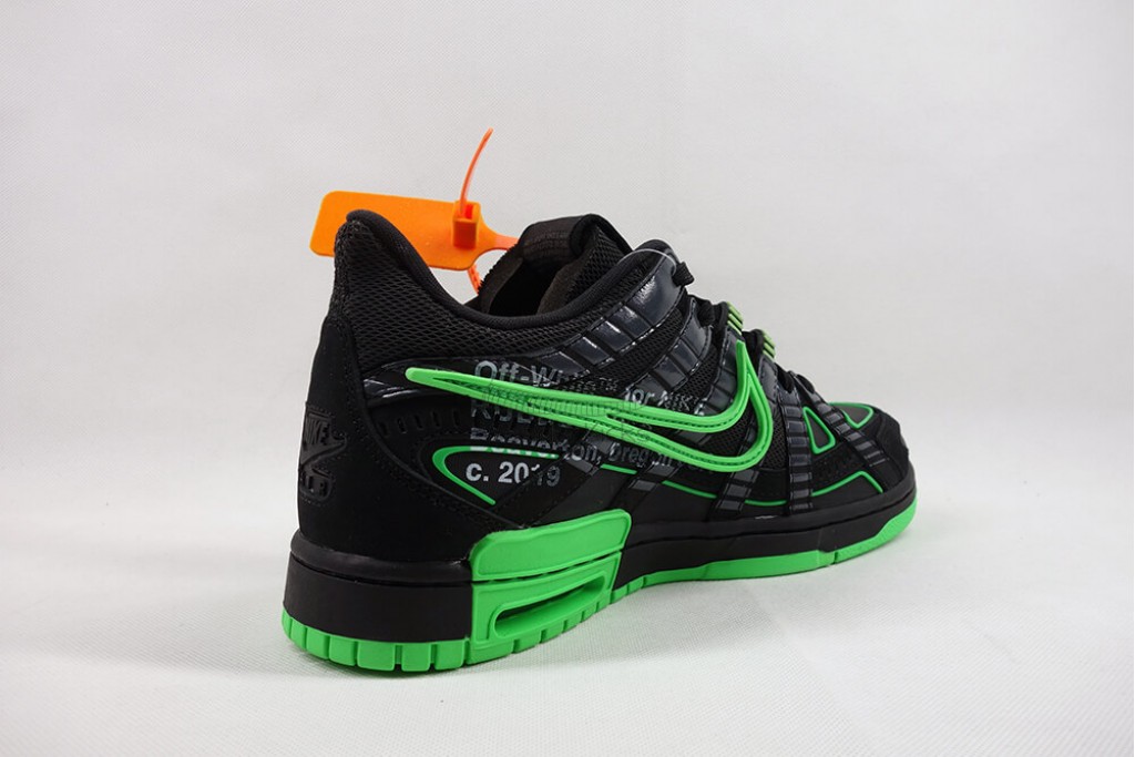 air rubber dunk off white green strike