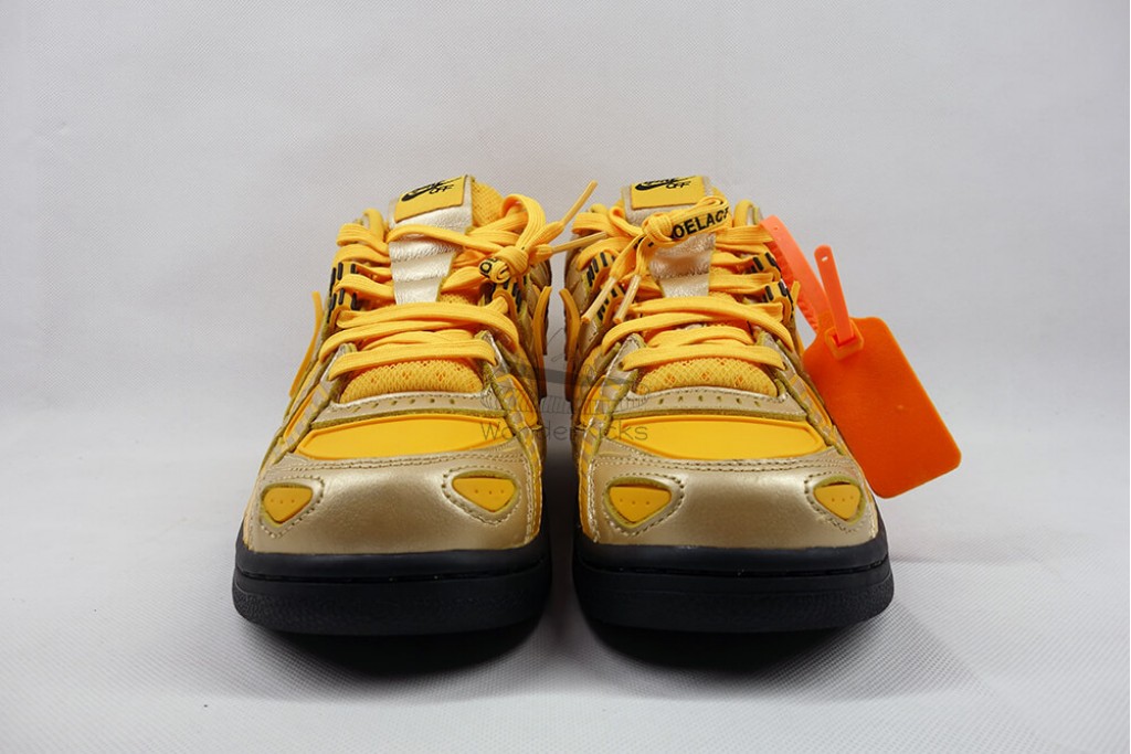 air rubber dunk off white university gold